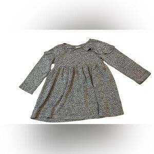 Wonder Nation 2t girls gray long sleeve dress ruffled shoulders